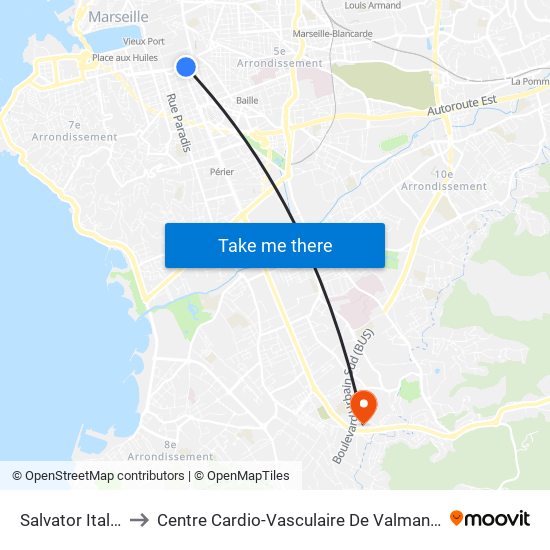 Salvator Italie to Centre Cardio-Vasculaire De Valmante map