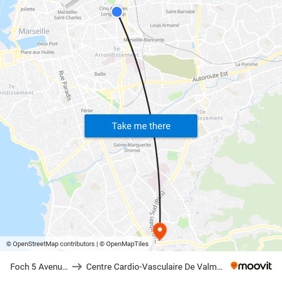Foch 5 Avenues to Centre Cardio-Vasculaire De Valmante map