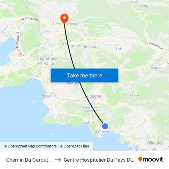 Chemin Du Garoutier to Centre Hospitalier Du Pays D'Aix map