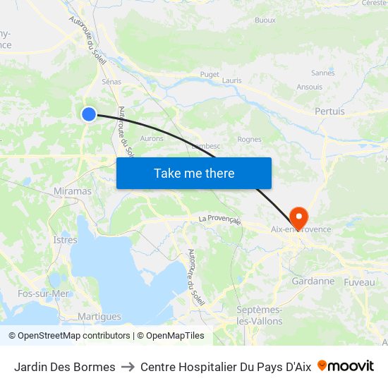 Jardin Des Bormes to Centre Hospitalier Du Pays D'Aix map