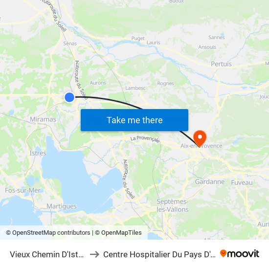Vieux Chemin D'Istres to Centre Hospitalier Du Pays D'Aix map