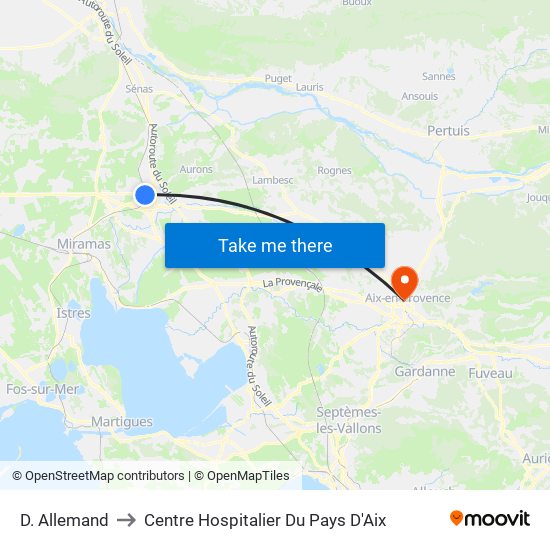 D. Allemand to Centre Hospitalier Du Pays D'Aix map
