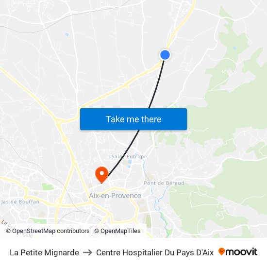 La Petite Mignarde to Centre Hospitalier Du Pays D'Aix map