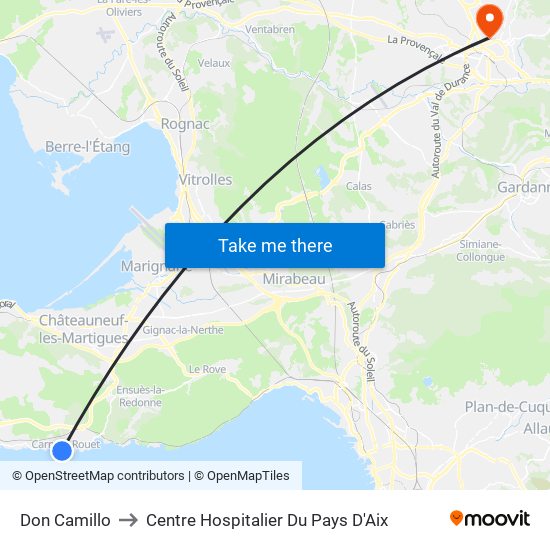 Don Camillo to Centre Hospitalier Du Pays D'Aix map