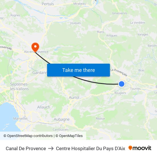 Canal De Provence to Centre Hospitalier Du Pays D'Aix map