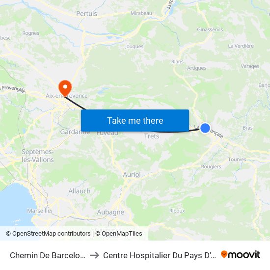 Chemin De Barcelone to Centre Hospitalier Du Pays D'Aix map