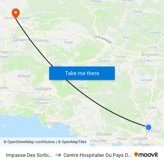 Impasse Des Sorbiers to Centre Hospitalier Du Pays D'Aix map