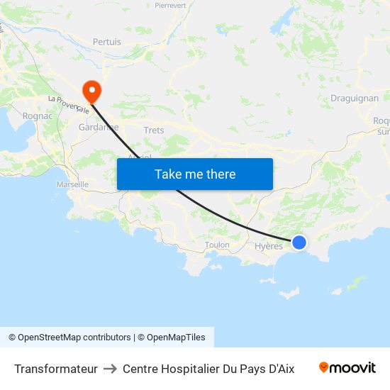 Transformateur to Centre Hospitalier Du Pays D'Aix map