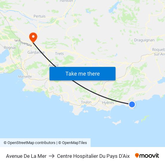 Avenue De La Mer to Centre Hospitalier Du Pays D'Aix map