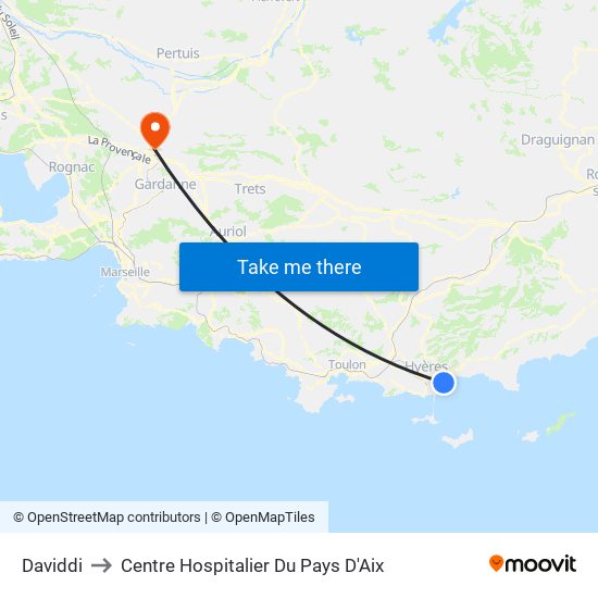 Daviddi to Centre Hospitalier Du Pays D'Aix map