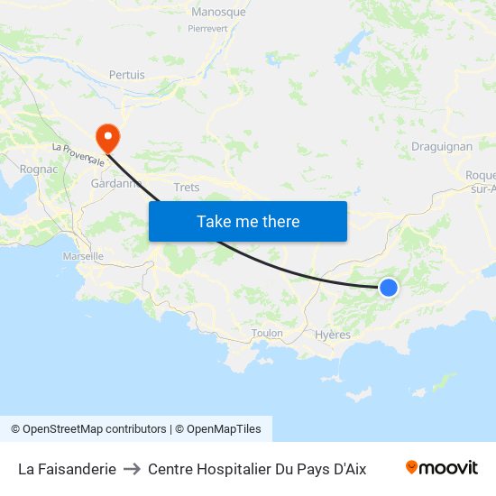 La Faisanderie to Centre Hospitalier Du Pays D'Aix map