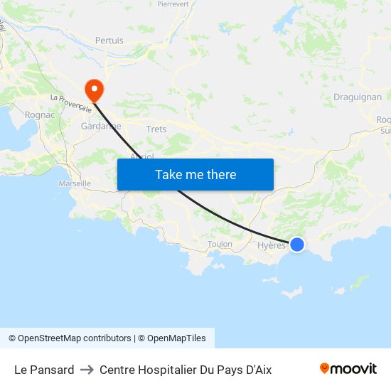Le Pansard to Centre Hospitalier Du Pays D'Aix map