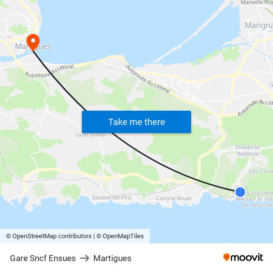 Gare Sncf Ensues to Martigues map