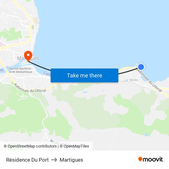 Résidence Du Port to Martigues map