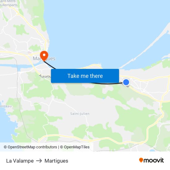La Valampe to Martigues map