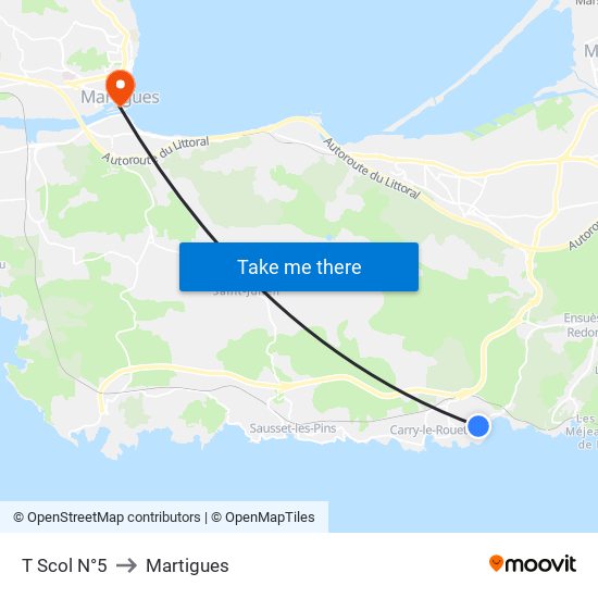 T Scol N°5 to Martigues map