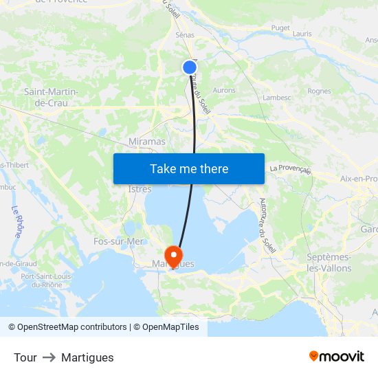 Tour to Martigues map