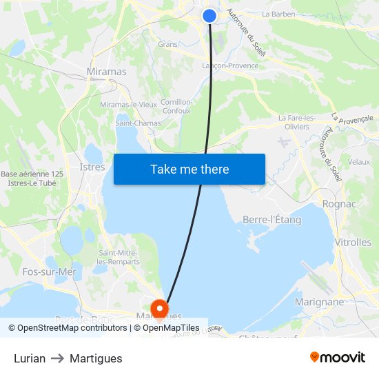 Lurian to Martigues map