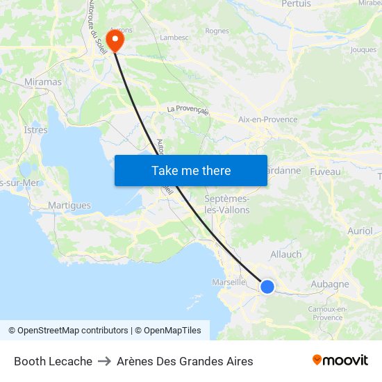 Booth Lecache to Arènes Des Grandes Aires map