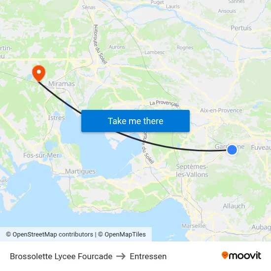 Brossolette Lycee Fourcade to Entressen map