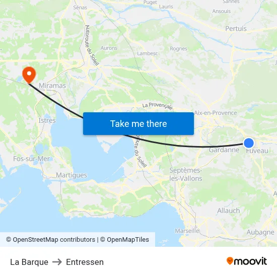 La Barque to Entressen map