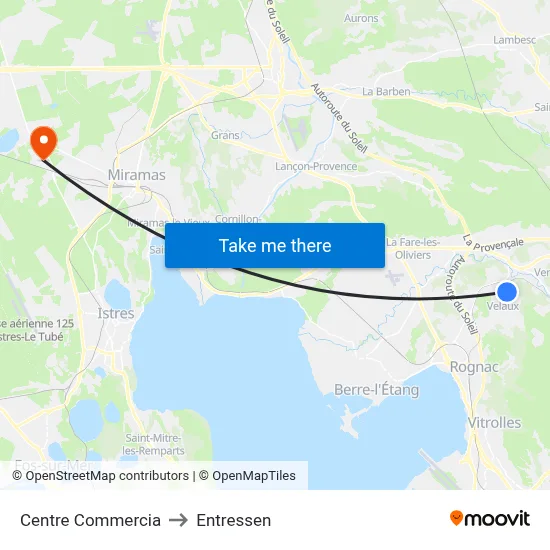 Centre Commercia to Entressen map