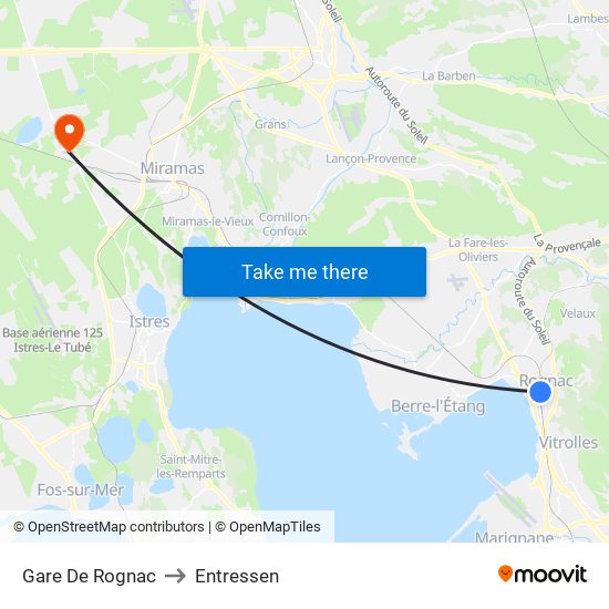 Gare De Rognac to Entressen map