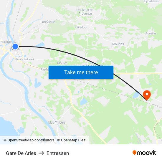 Gare De Arles to Entressen map