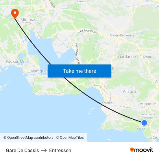 Gare De Cassis to Entressen map