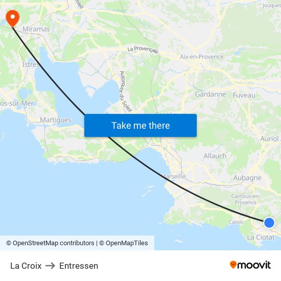 La Croix to Entressen map