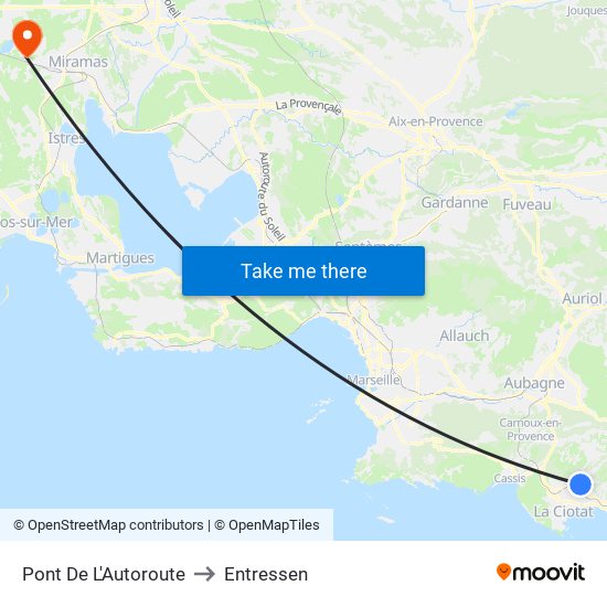 Pont De L'Autoroute to Entressen map