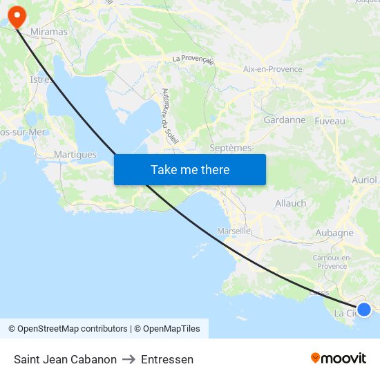 Saint Jean Cabanon to Entressen map