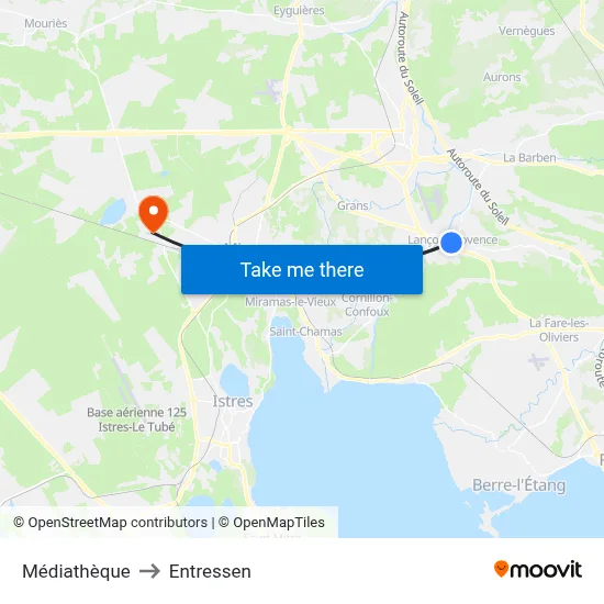 Médiathèque to Entressen map