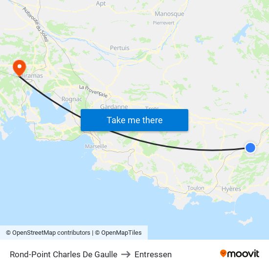 Rond-Point Charles De Gaulle to Entressen map