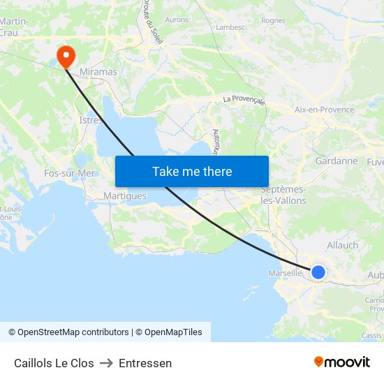 Caillols Le Clos to Entressen map