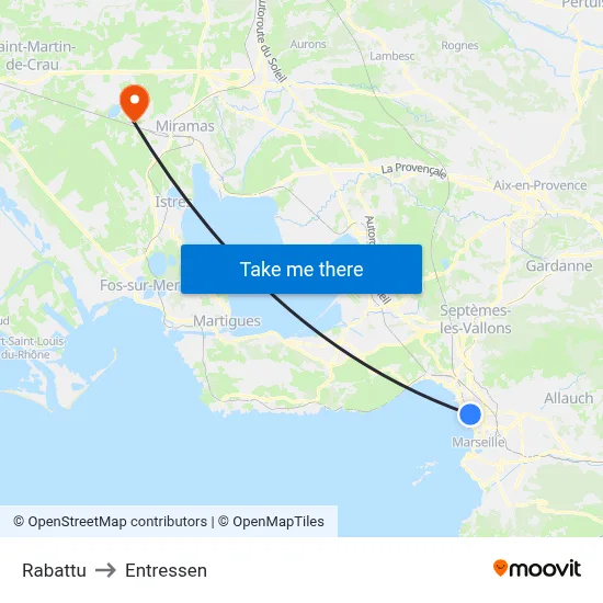 Rabattu to Entressen map