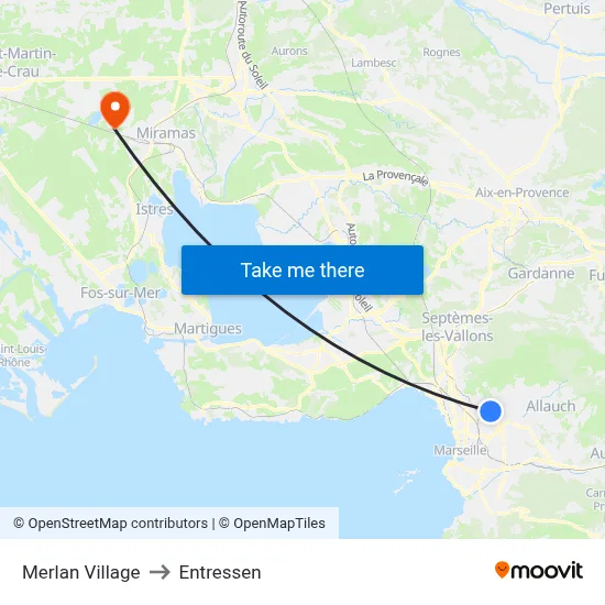 Merlan Village to Entressen map