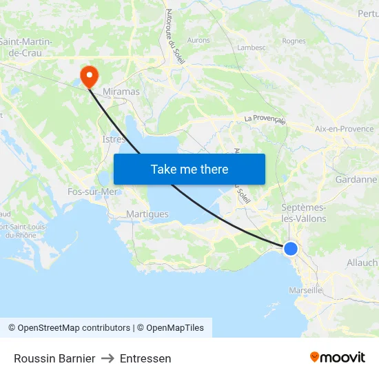 Roussin Barnier to Entressen map