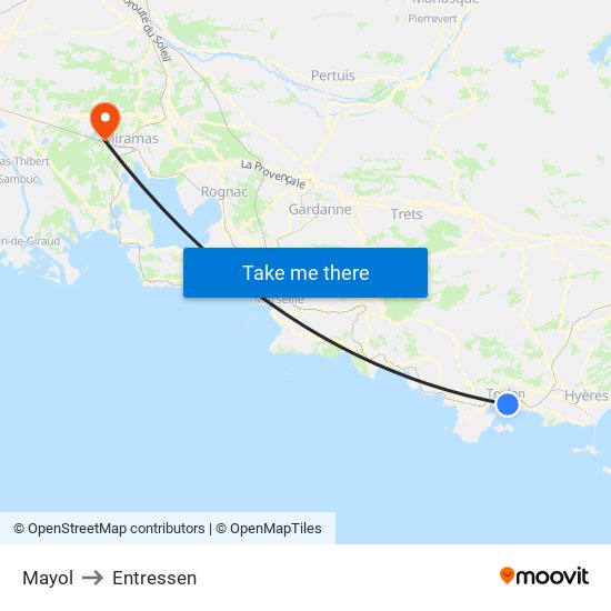 Mayol to Entressen map