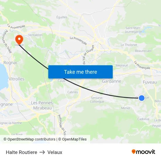 Halte Routiere to Velaux map