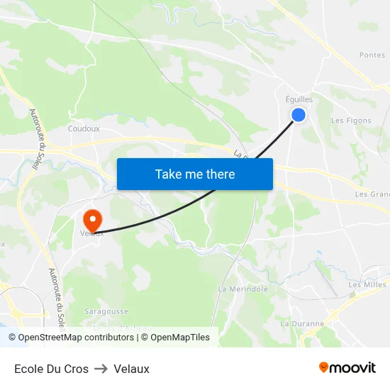 Ecole Du Cros to Velaux map