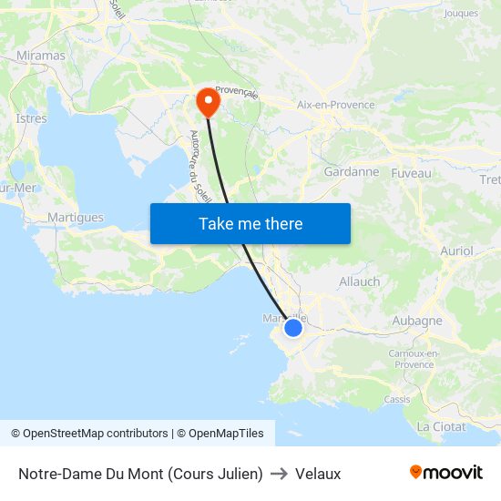 Notre-Dame Du Mont (Cours Julien) to Velaux map
