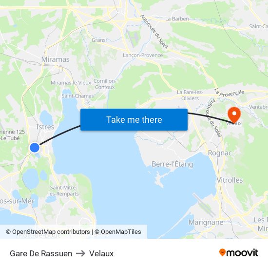 Gare De Rassuen to Velaux map