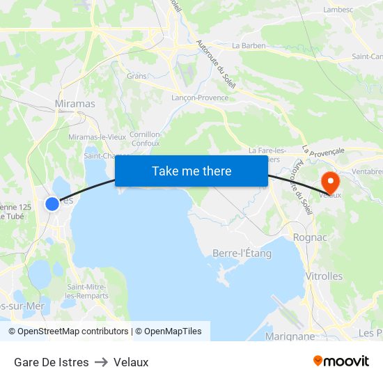 Gare De Istres to Velaux map