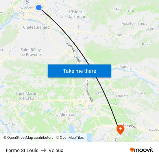 Ferme St Louis to Velaux map