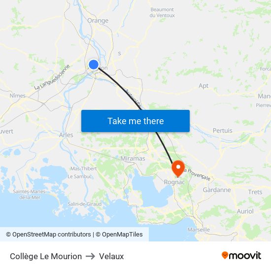 Collège Le Mourion to Velaux map