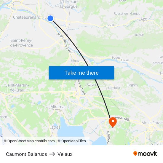 Caumont Balarucs to Velaux map