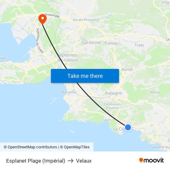 Esplanet Plage (Impérial) to Velaux map