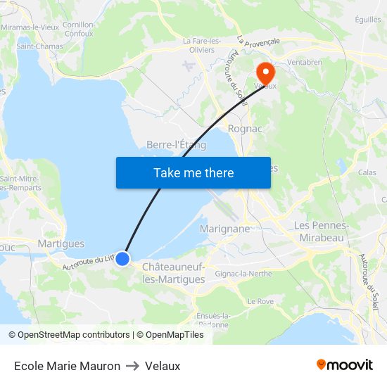 Ecole Marie Mauron to Velaux map
