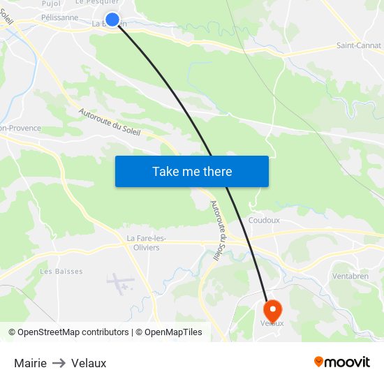 Mairie to Velaux map